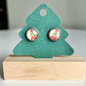 Handmade Grinch Stud Earrings